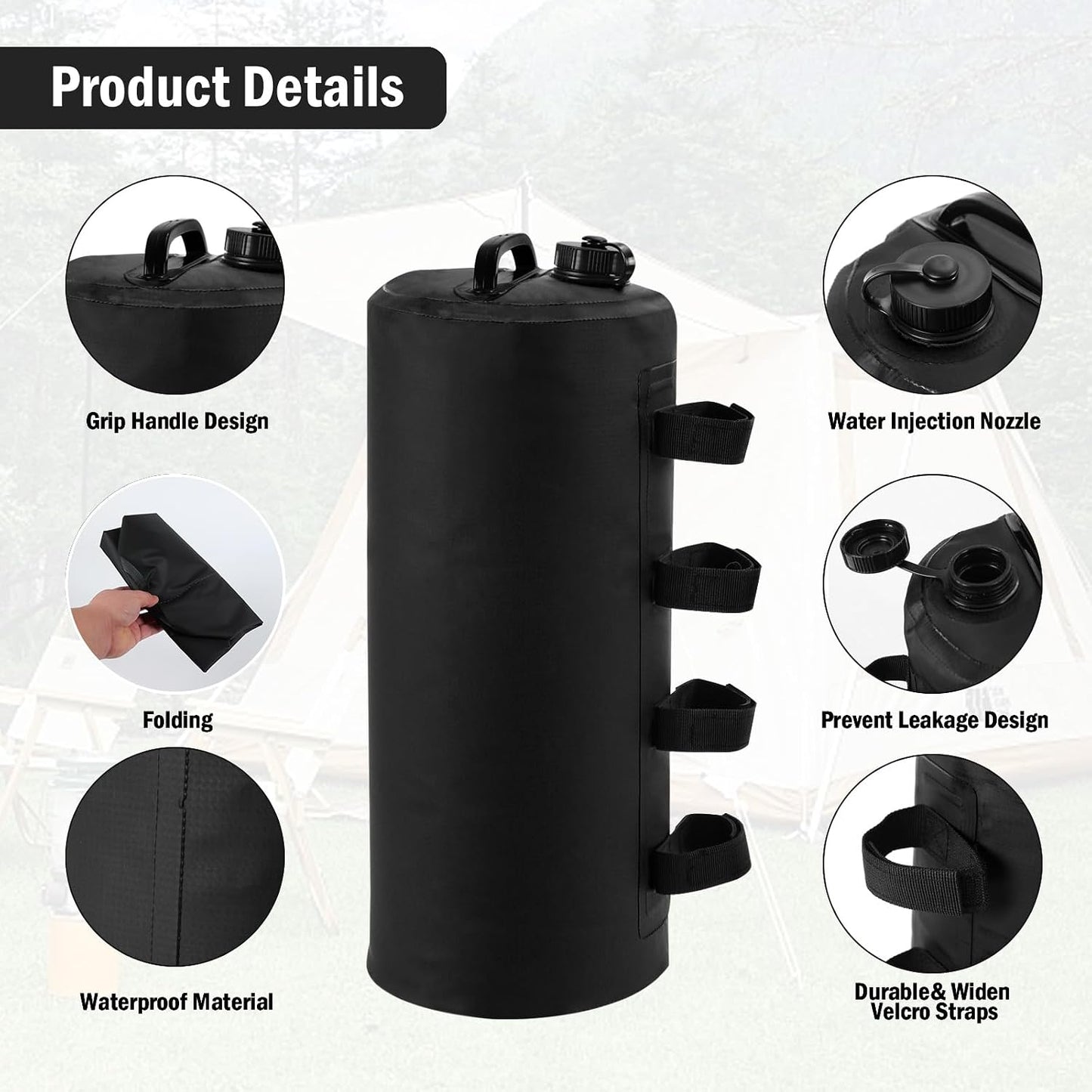 Bolsa peso 88lb para toldo tienda campaña 10L cada uno set 4
