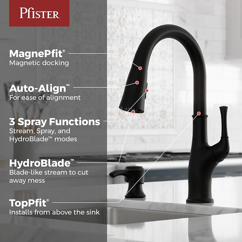 Grifo cocina rociador dispensador jabón negro F5297AWB