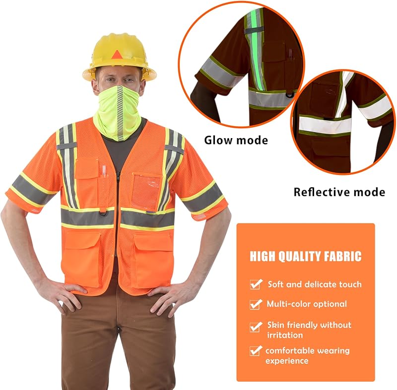 Chaleco seguridad ANSI visibilidad alta con cremallera