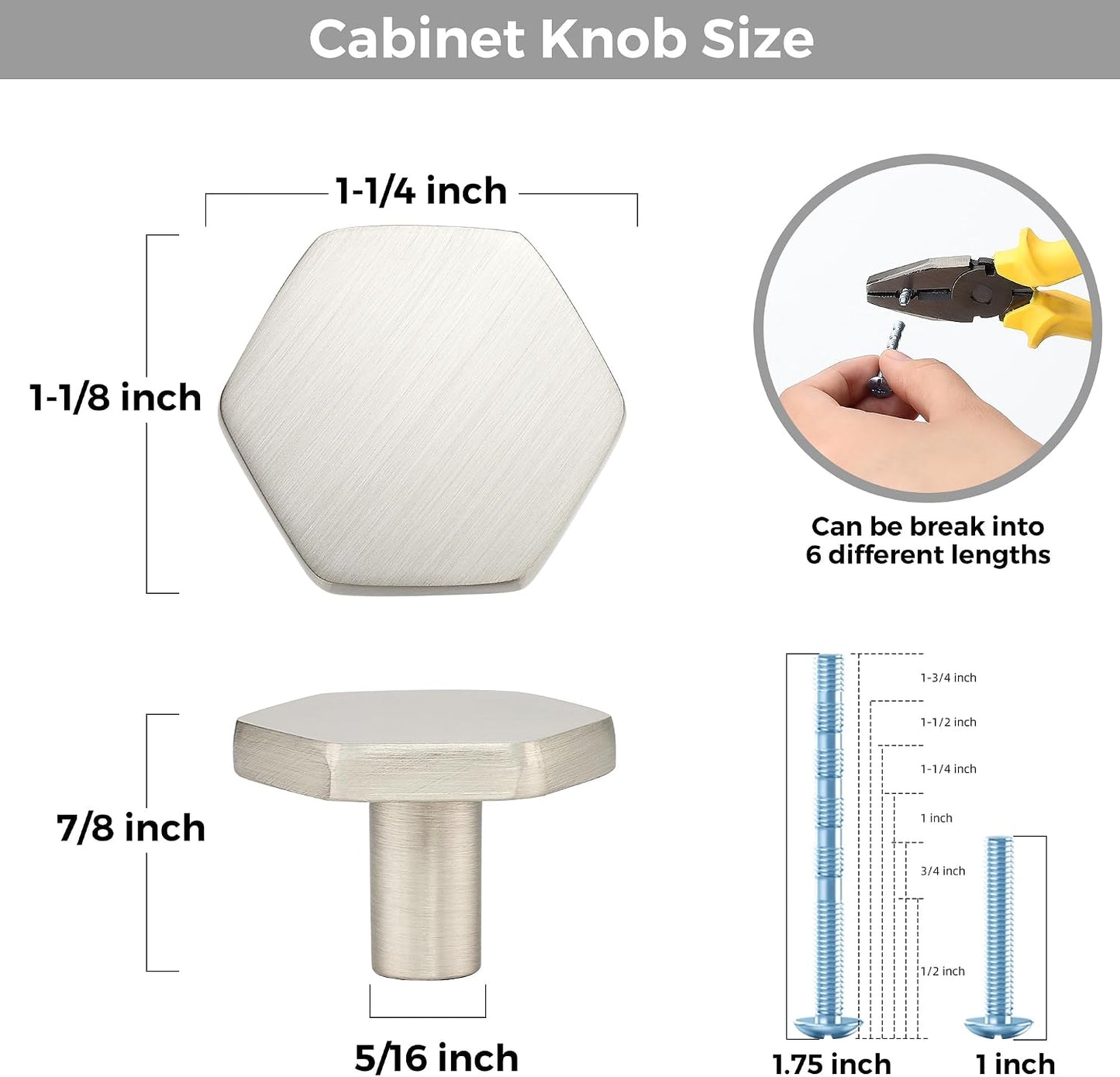 30 Pomos Plateados para Gabinete de Cocina Sólidos