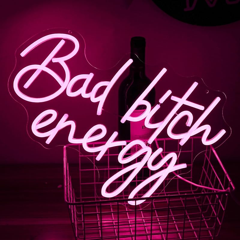 Letrero neón rosa con LED para dormitorio y bar