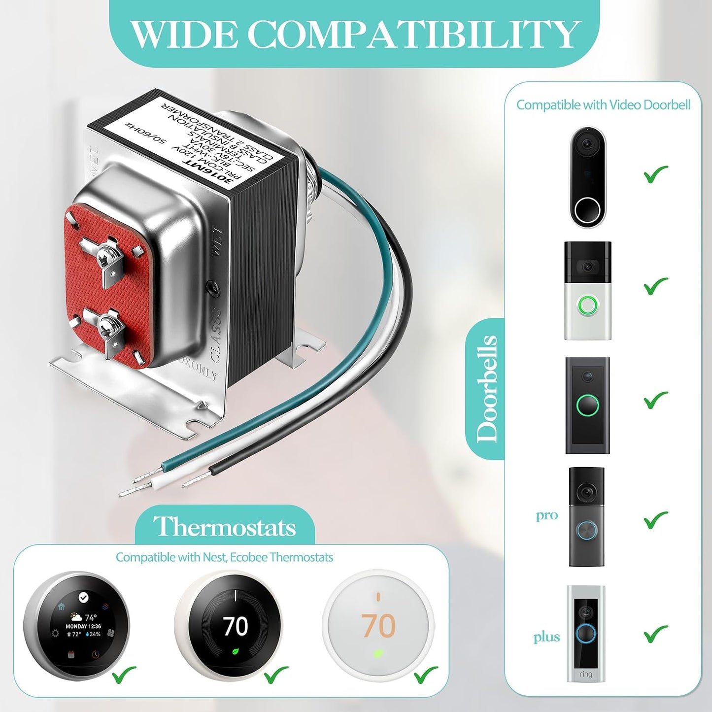 Transformador timbre 16V 30VA comp Nest Hello