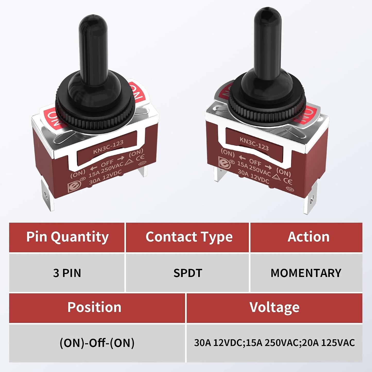 Interruptor palanca 12V 30A impermeable 3 vías