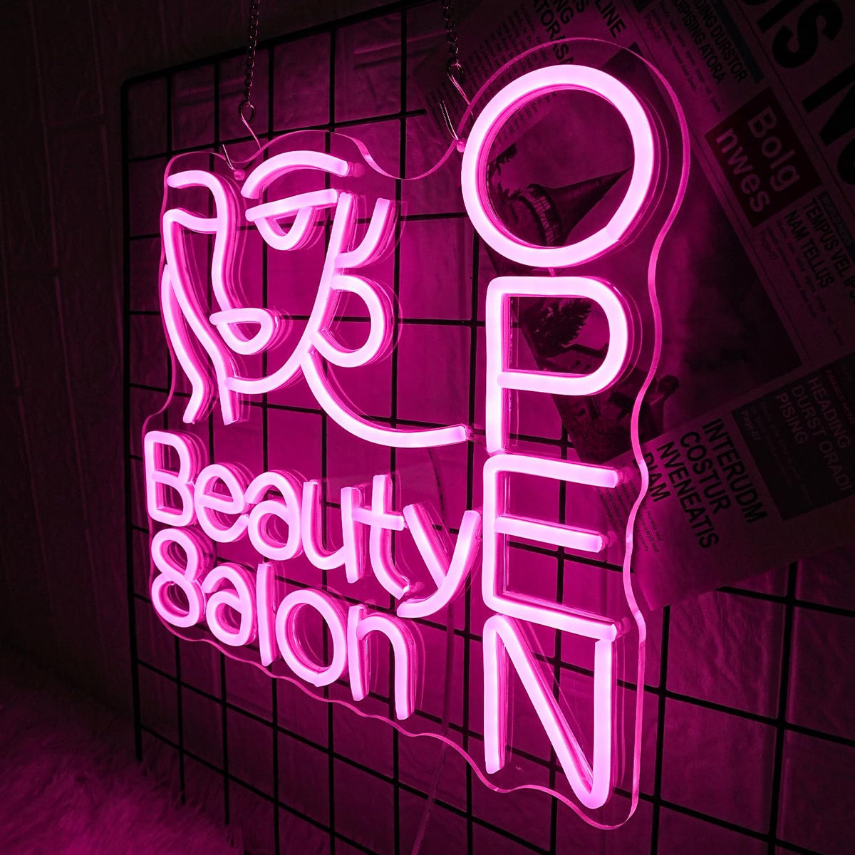 Letrero neón para salón de belleza uñas peluquería