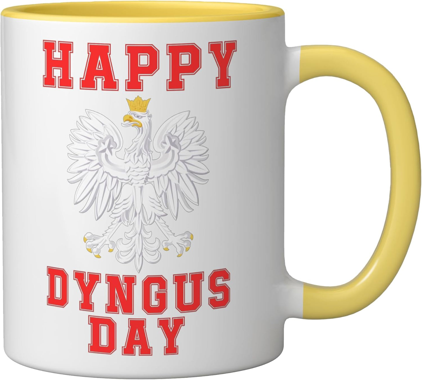 Taza Cerámica Polaco Águila Amarillo/Blanco