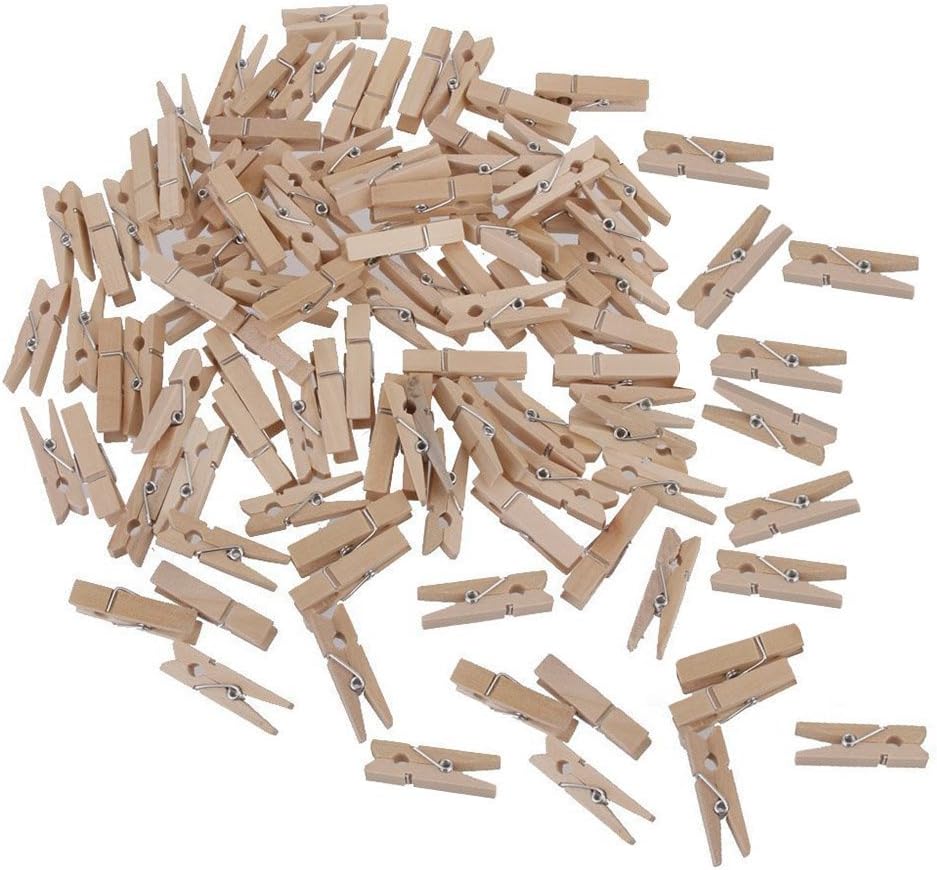 Cordel yute 328ft con 100 pinzas madera para ropa y fotos