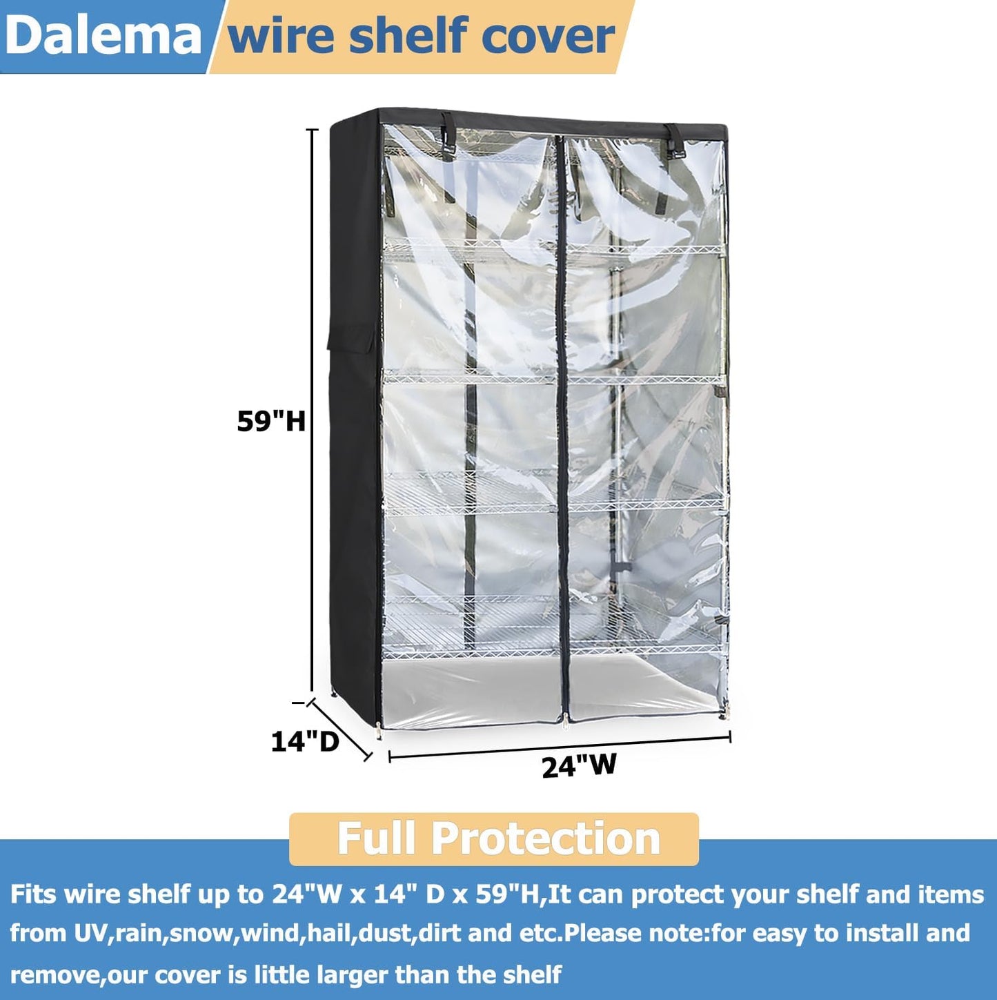 Cubierta estante impermeable 600D 24x14x59"