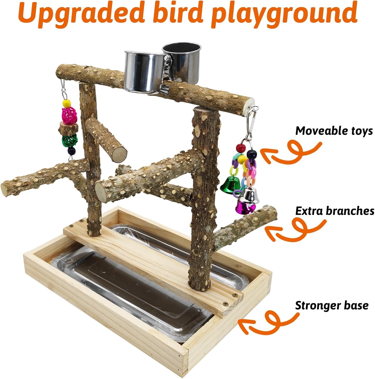 Parque infantil madera soporte perca tazas acero inox