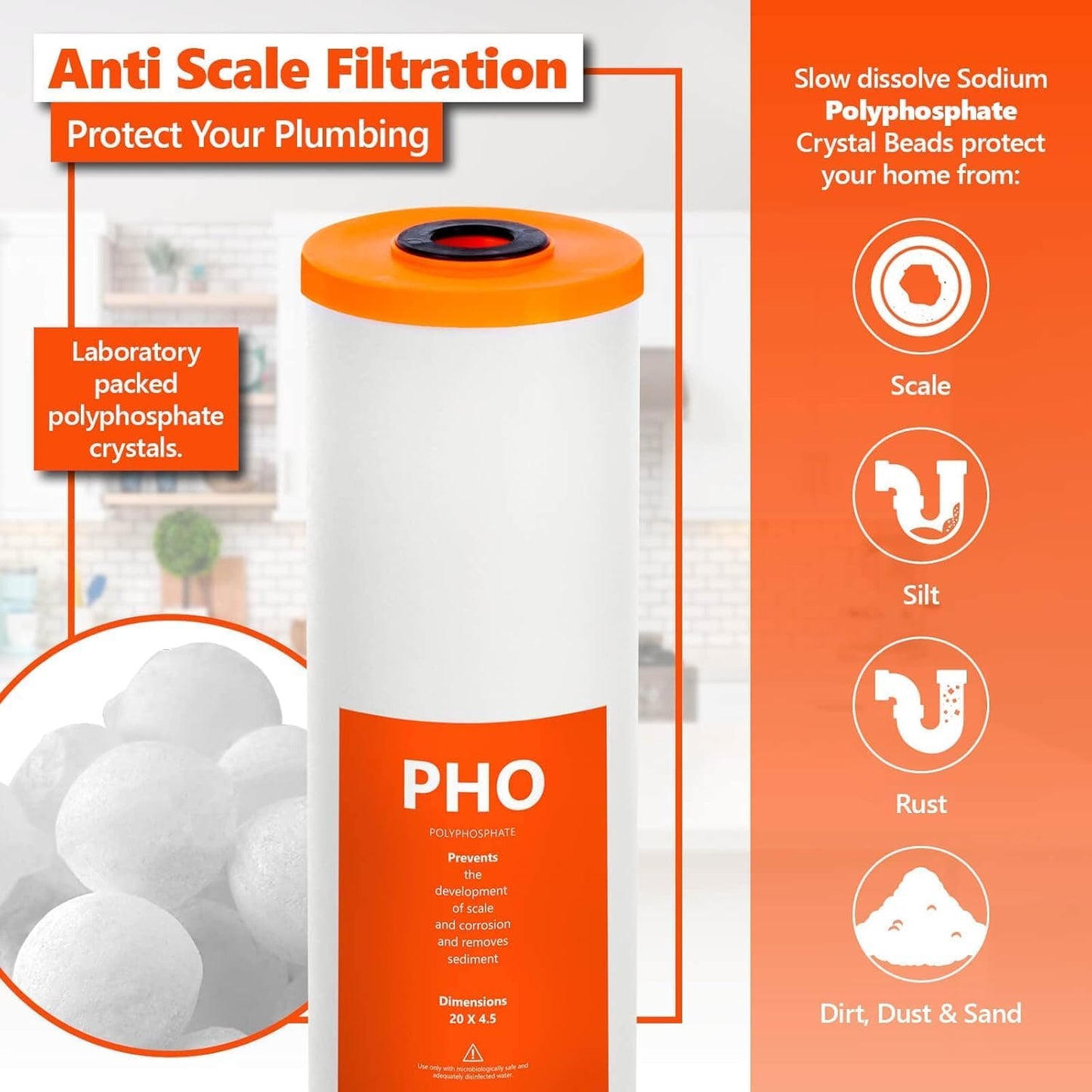 Filtro agua casa 3 etapas metal pesado antiincrustaciones 5micron