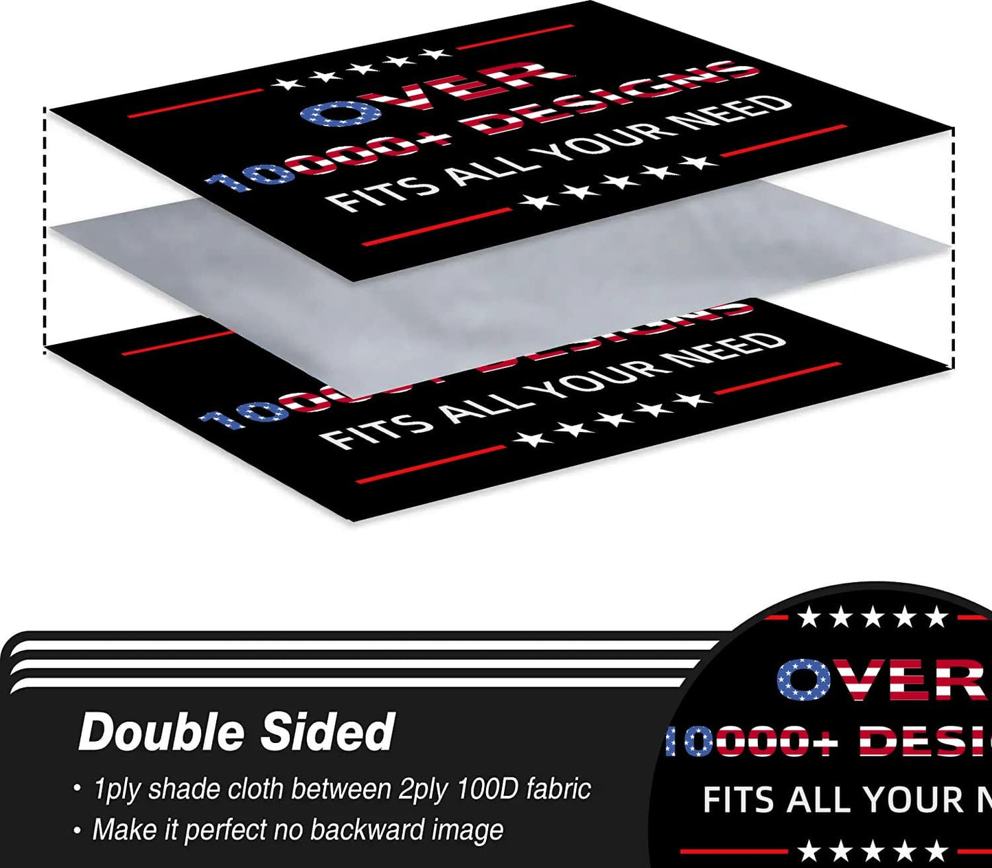 Bandera 3x5ft poliéster 150D doble cara con ojales