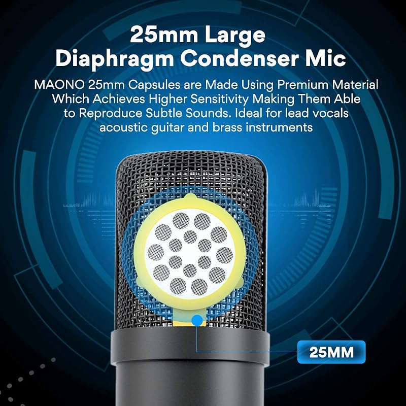 Micrófono condensador USB para computadora estudio