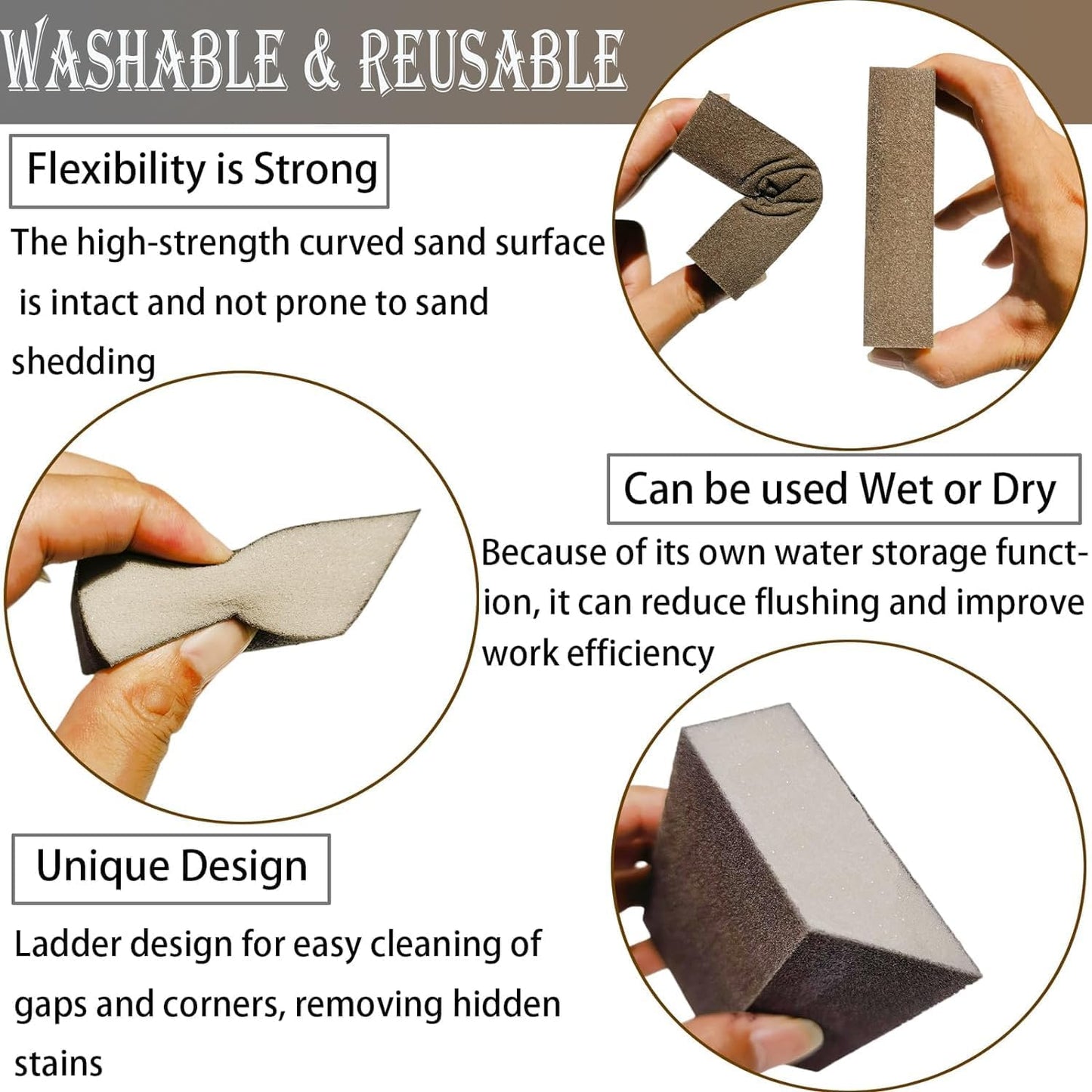 4 Pzas Esponjas Lijado 180 Ángulo Único para Madera Metal