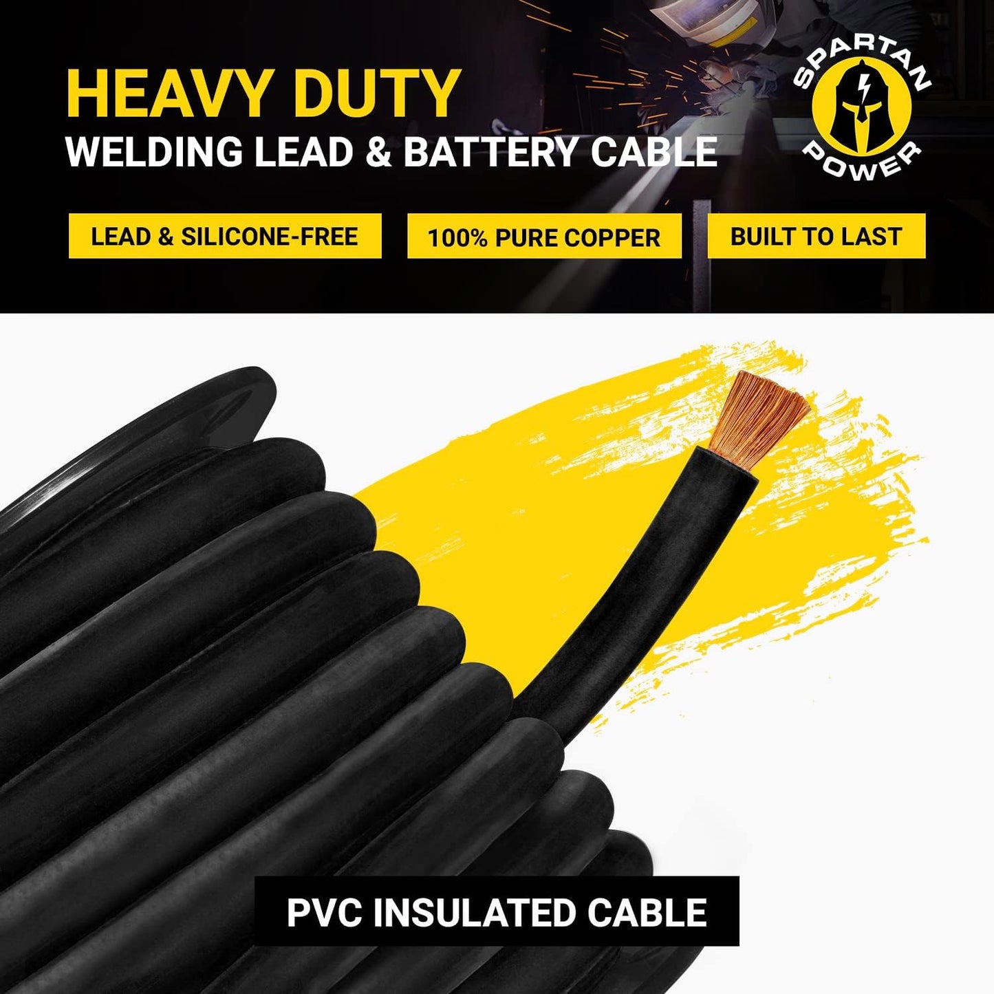 Cable cobre soldadura batería auto 4 AWG 5ft negro