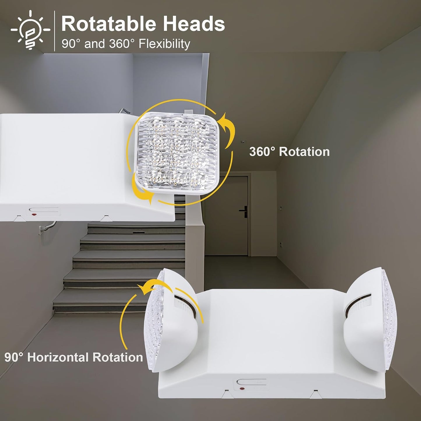 Luz emergencia LED doble cabezal 120-277V pack 4