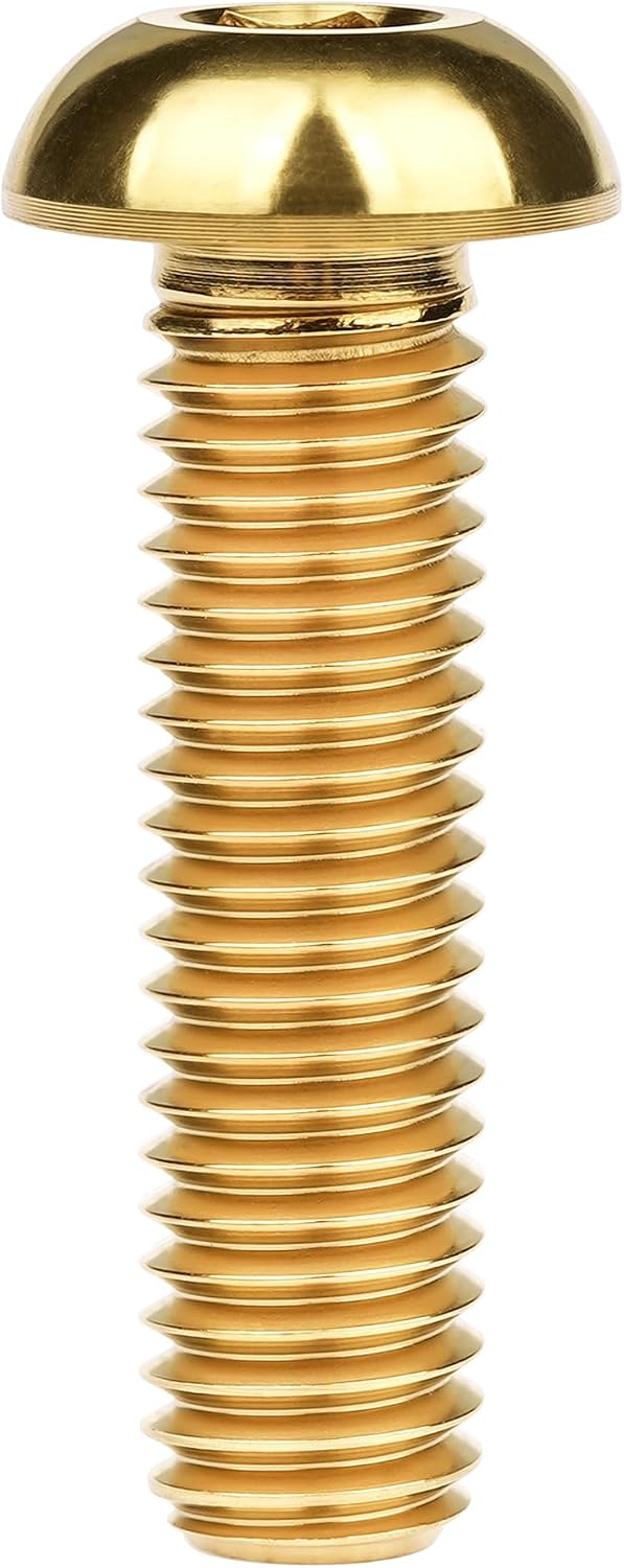 Tornillos cabeza botón M8x30mm dorado set 4