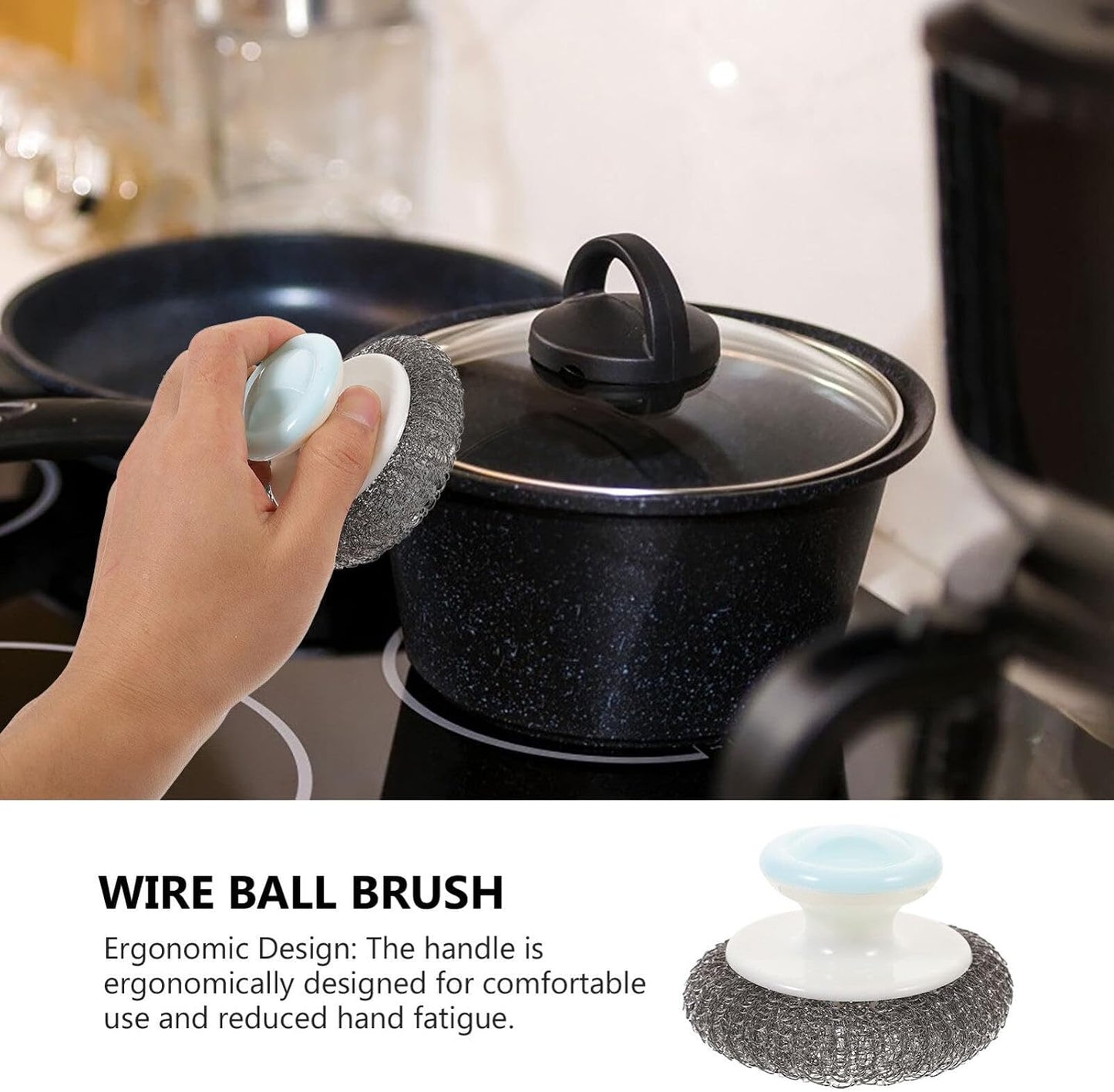 Cepillo ergonómico para platos resistente ollas sartenes