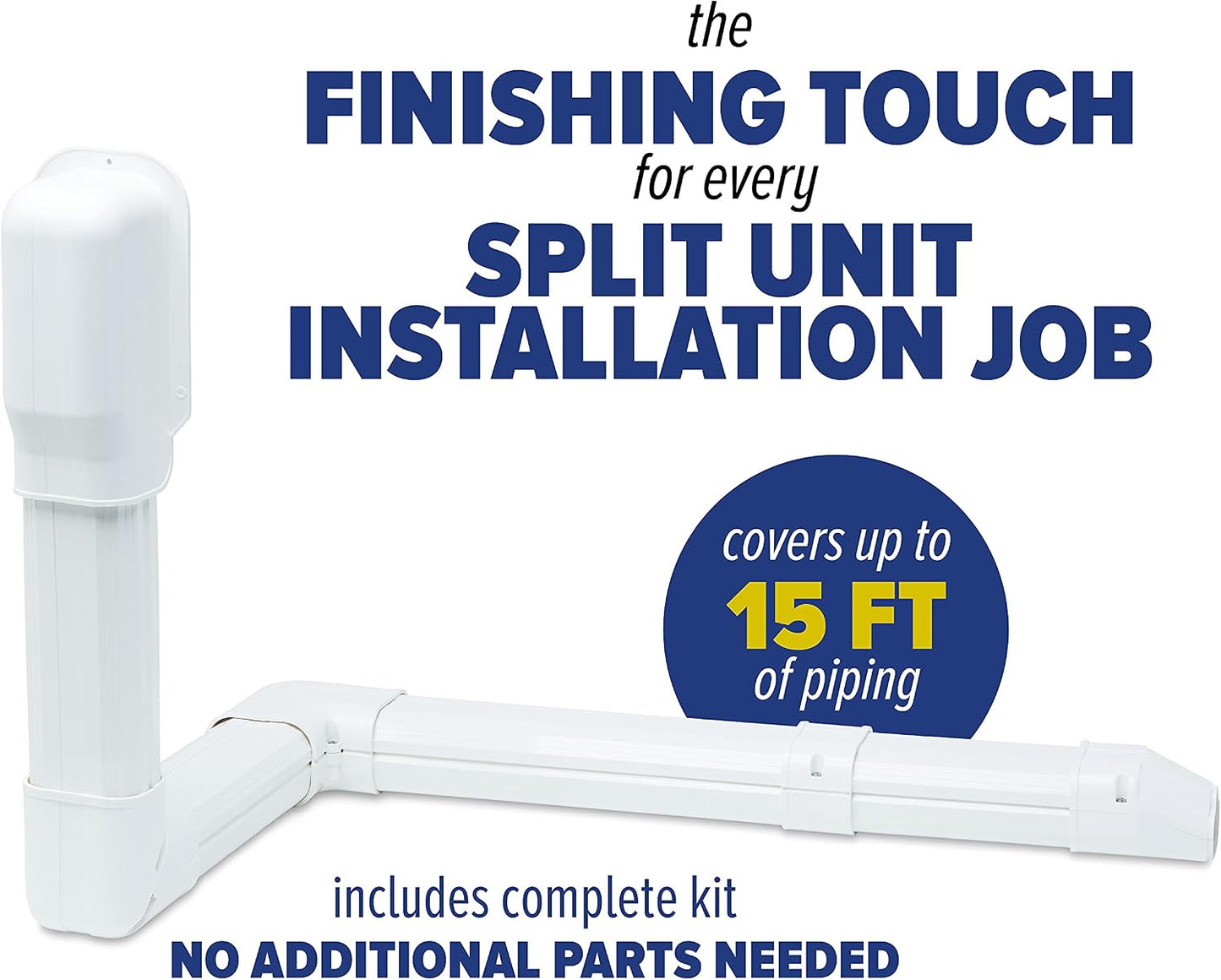 Kit cubierta CA mini dividida PVC blanco 3pulg 15ft