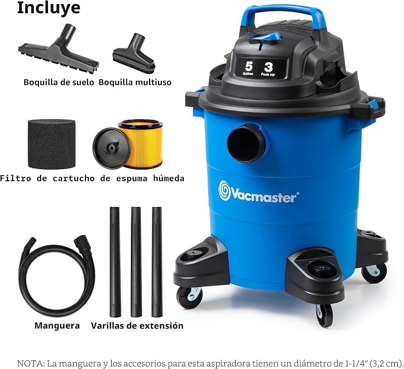 Aspiradora húmeda/secas 5gal 3HP VOC507PF