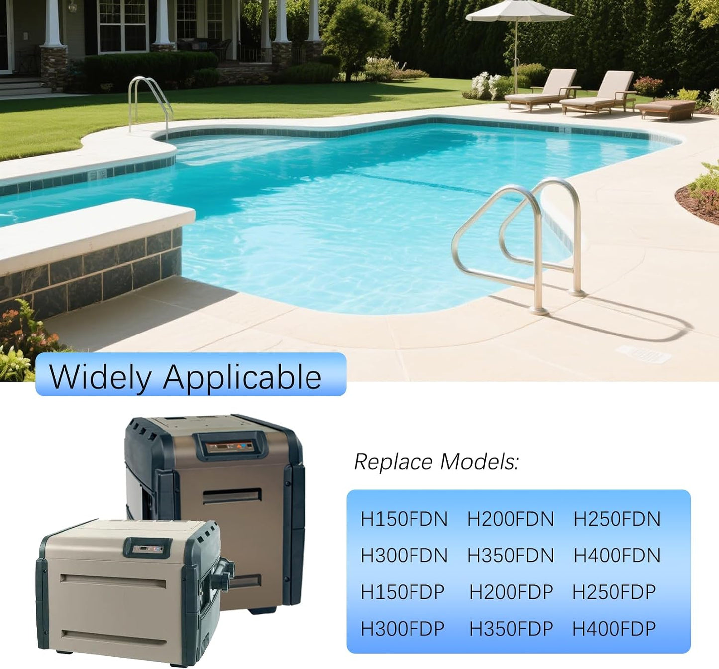 Conjunto bisel teclado calentador piscina Serie H bajo NOX