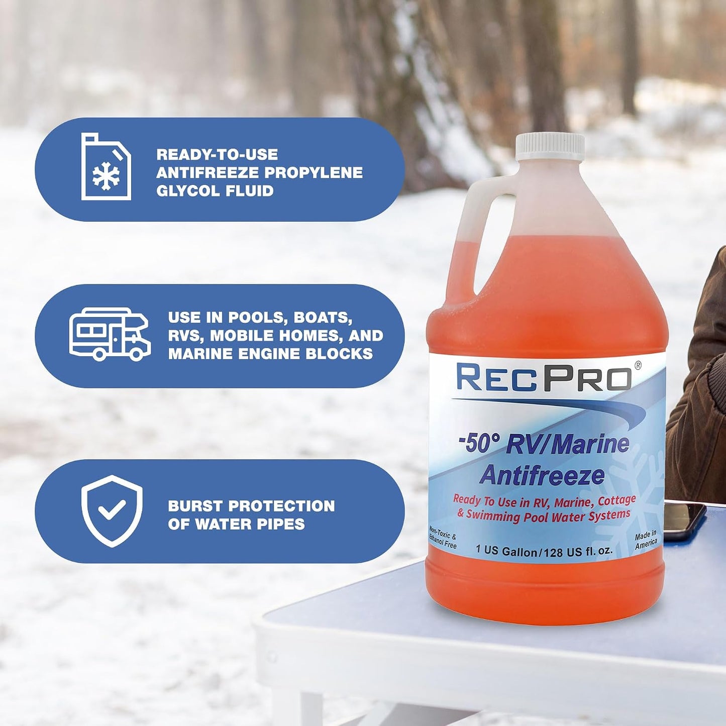 Líquido anticongelante RV listo para usar -50°F 1gal