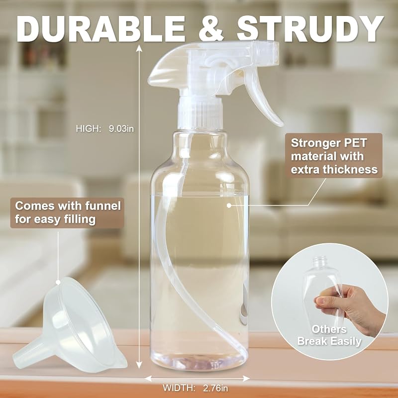 Botella pulverizadora plástico 16.9oz 2 pzas chorro niebla vacía