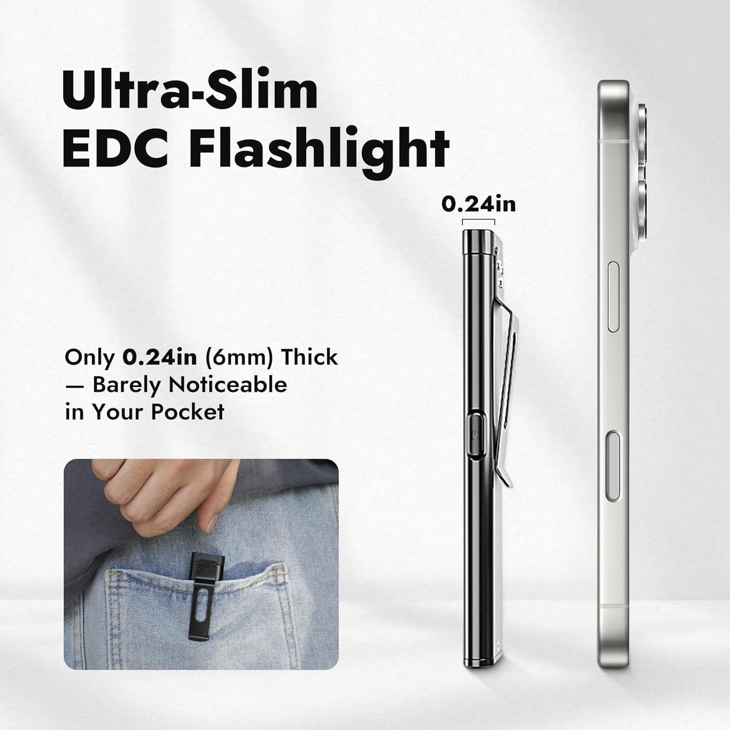 Linterna EDC recargable T7 con luz LED y base magnética