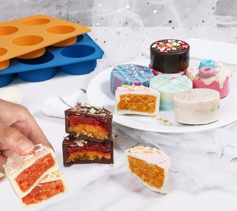 Set 2 Moldes Silicona Pasteles Postres Cubiertos Chocolate