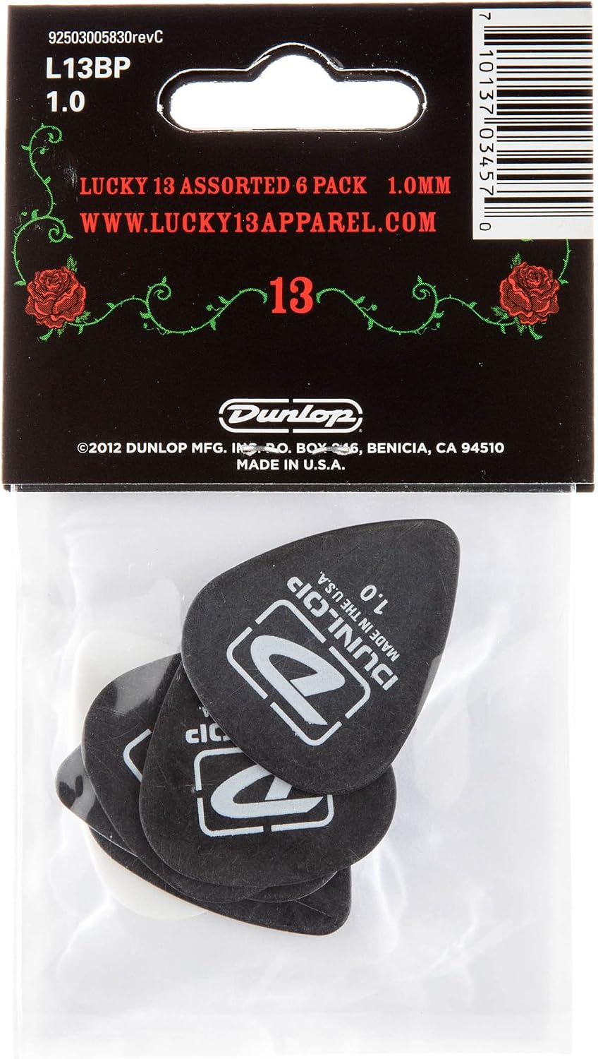 Púas Lucky 13 Dunlop 0.039pulg set 6