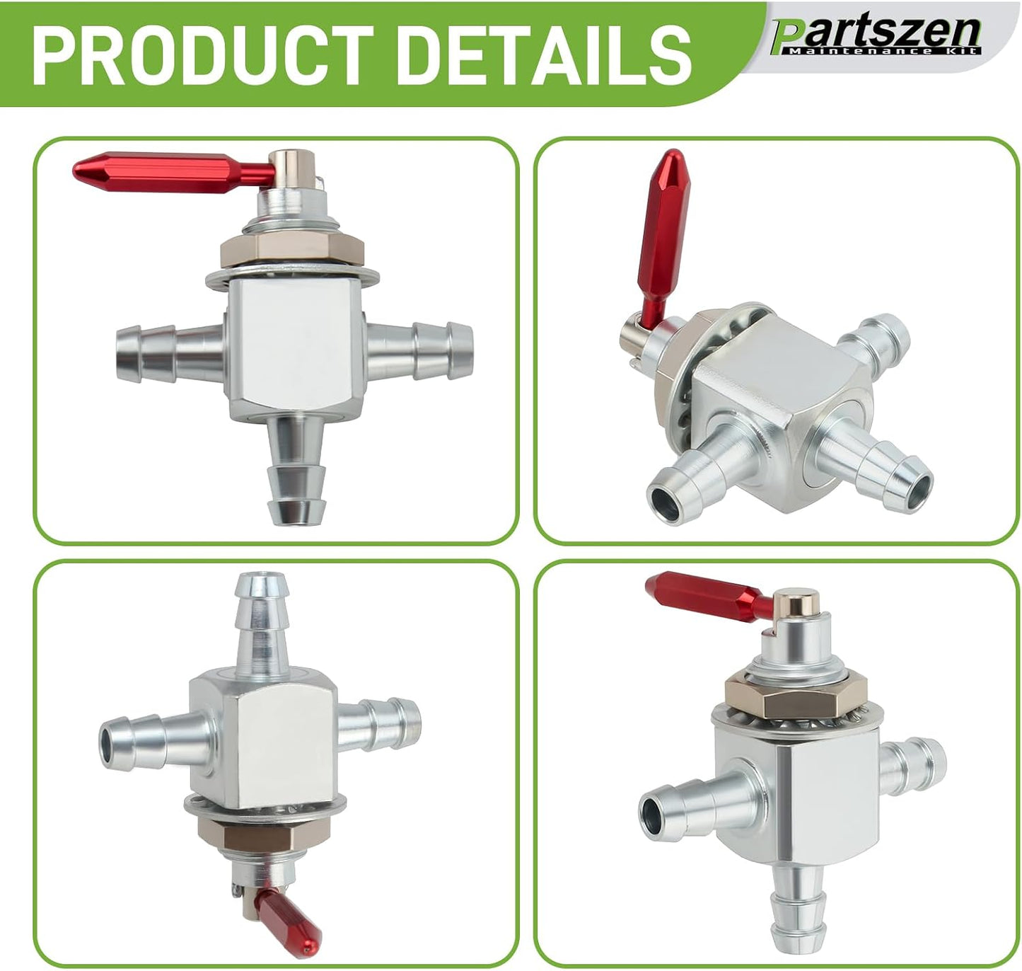 Válvula combustible comp Scag 1/4" acero