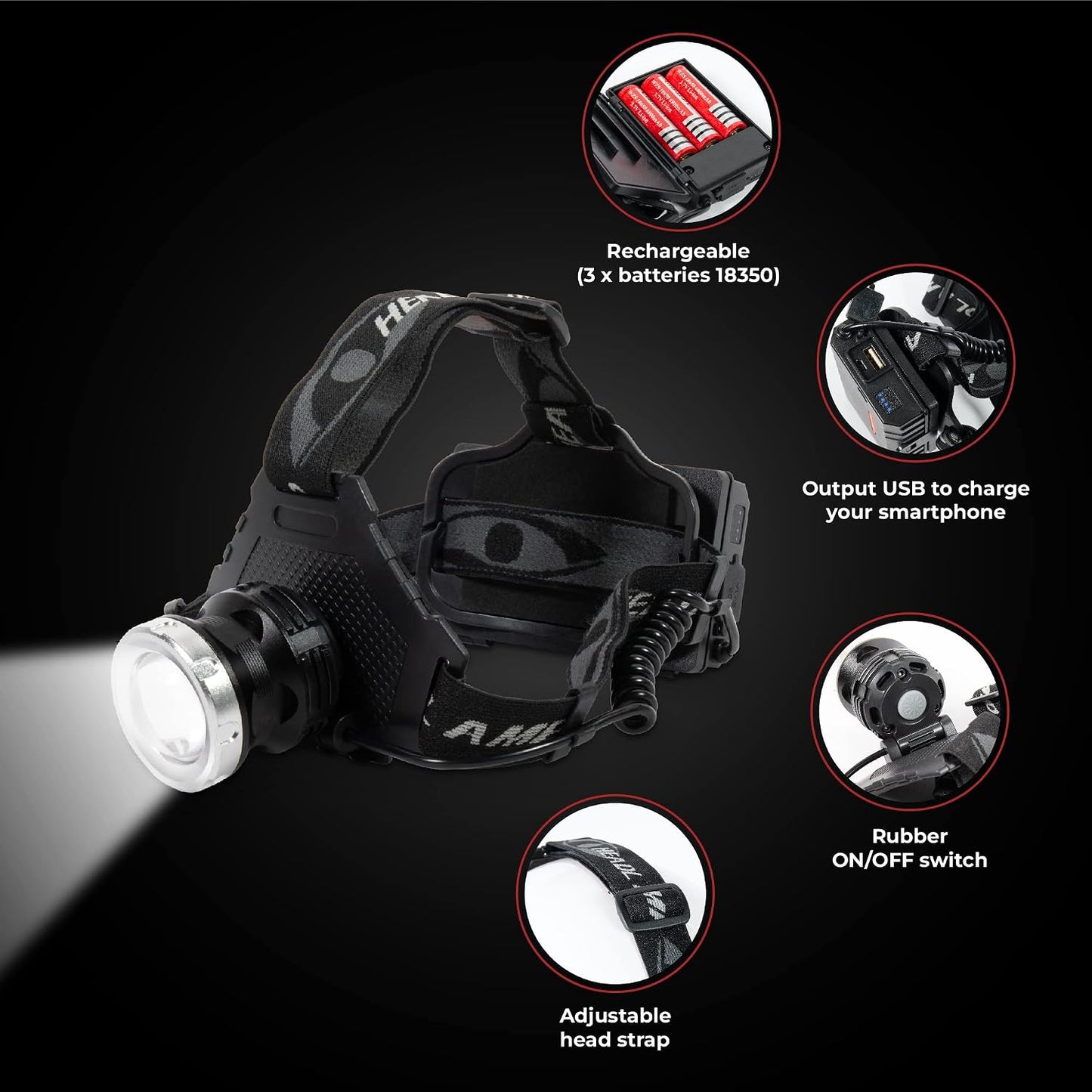 Faro LED recargable USB para reparaciones al aire libre