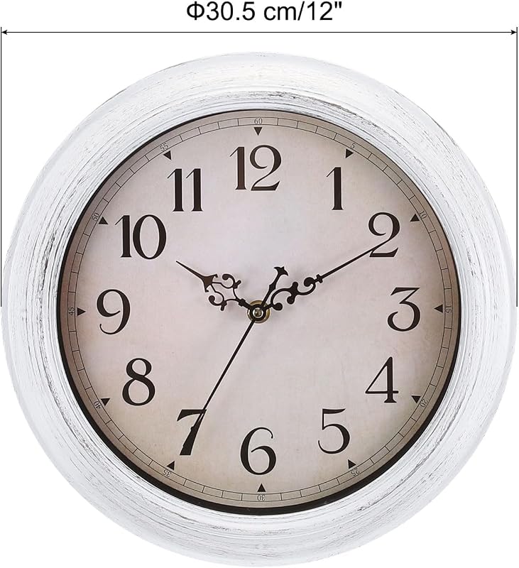 Reloj pared 12pulg silencioso sin tictac vintage cocina oficina