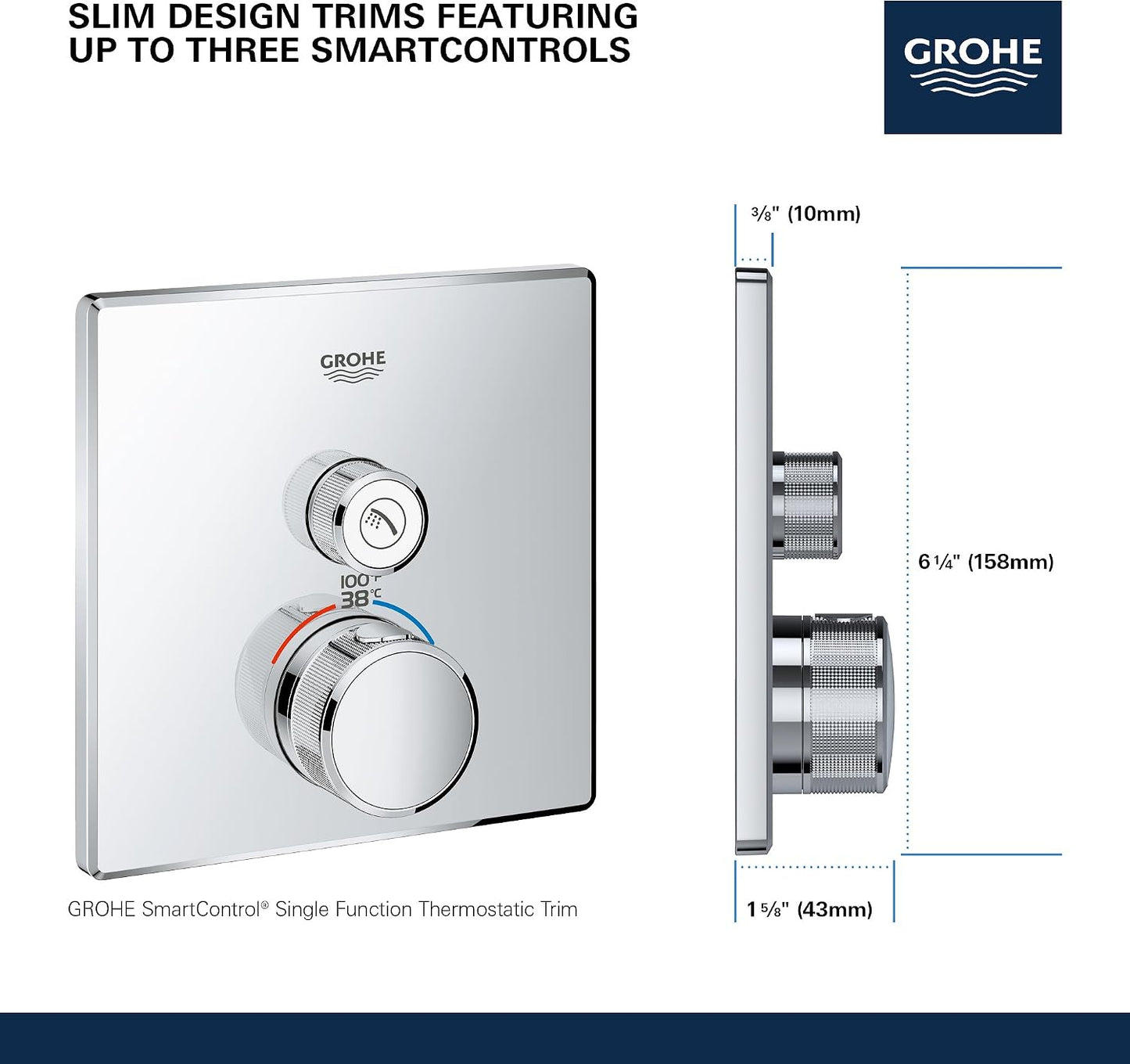 Moldura termostática Grohe 29163ls0 color blanco luna