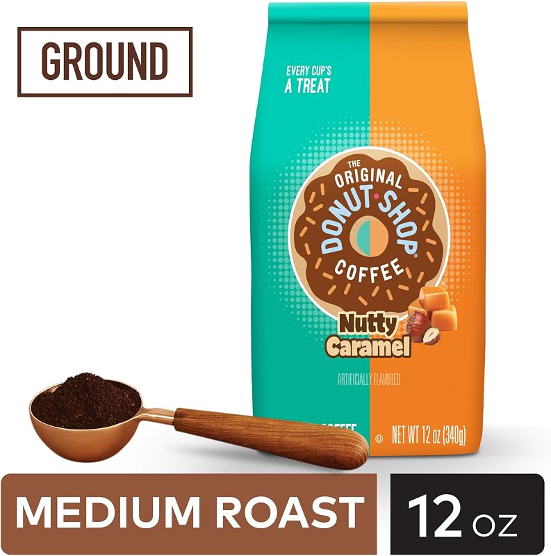 Café molido sabor caramelo nuez tostado medio 12oz