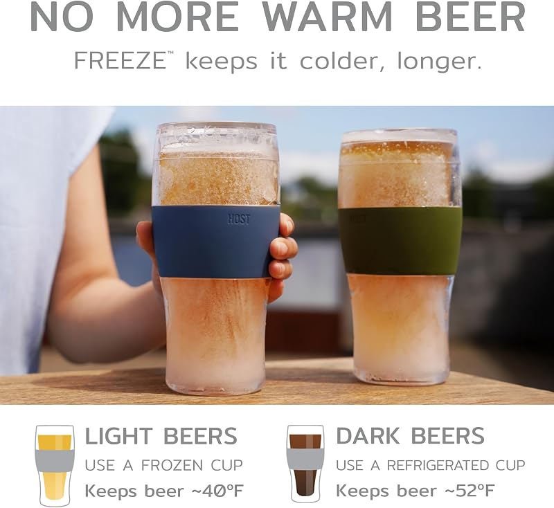 Set 4 Vasos Cerveza Vidrio Doble Pared Multicolor 16oz