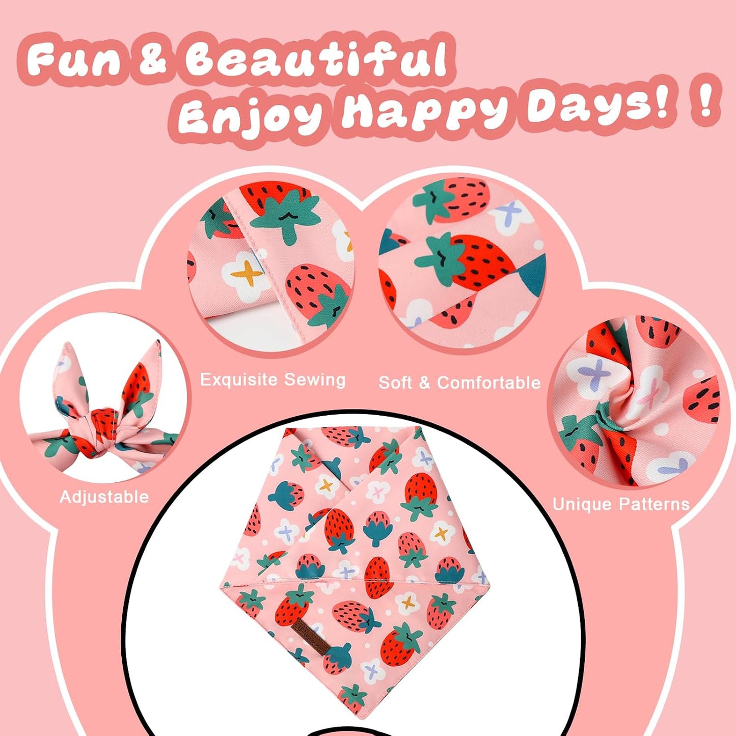 Bandanas para perros paquete 2 algodón suave ajustables
