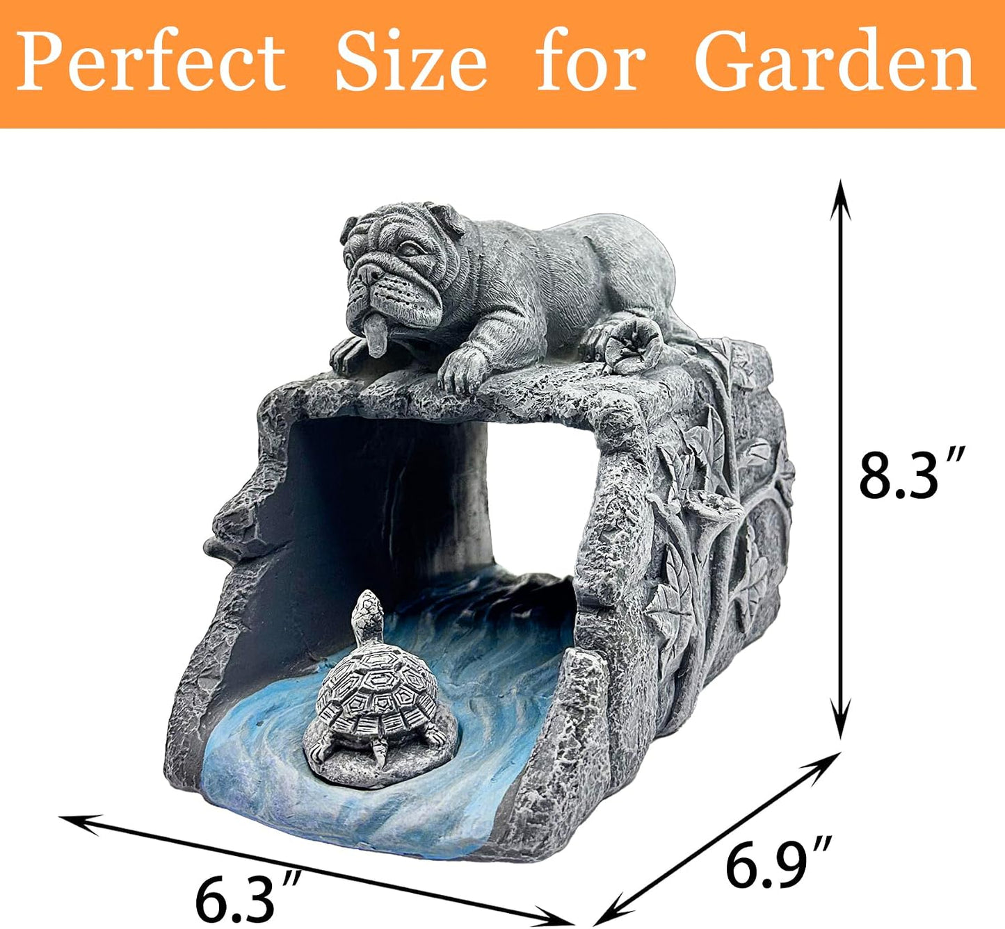 Estatua perro decorativa para canalón 3x4