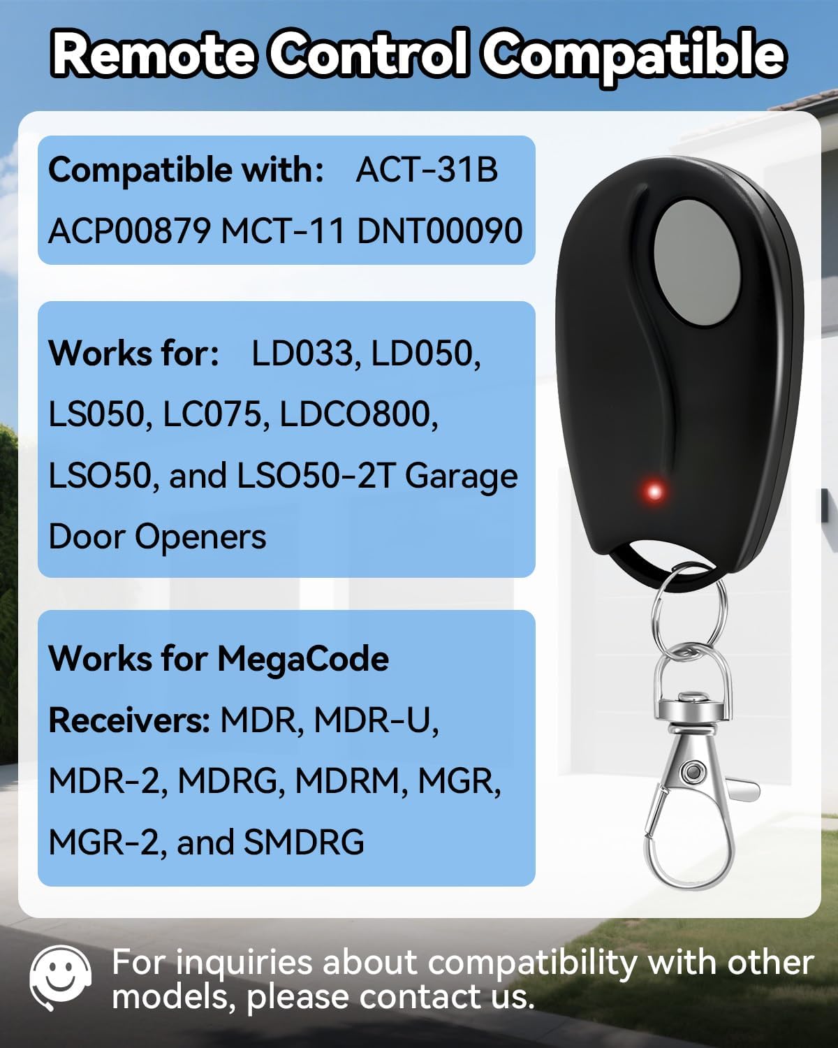 Control remoto puerta garaje Linear 318MHz Mega Code