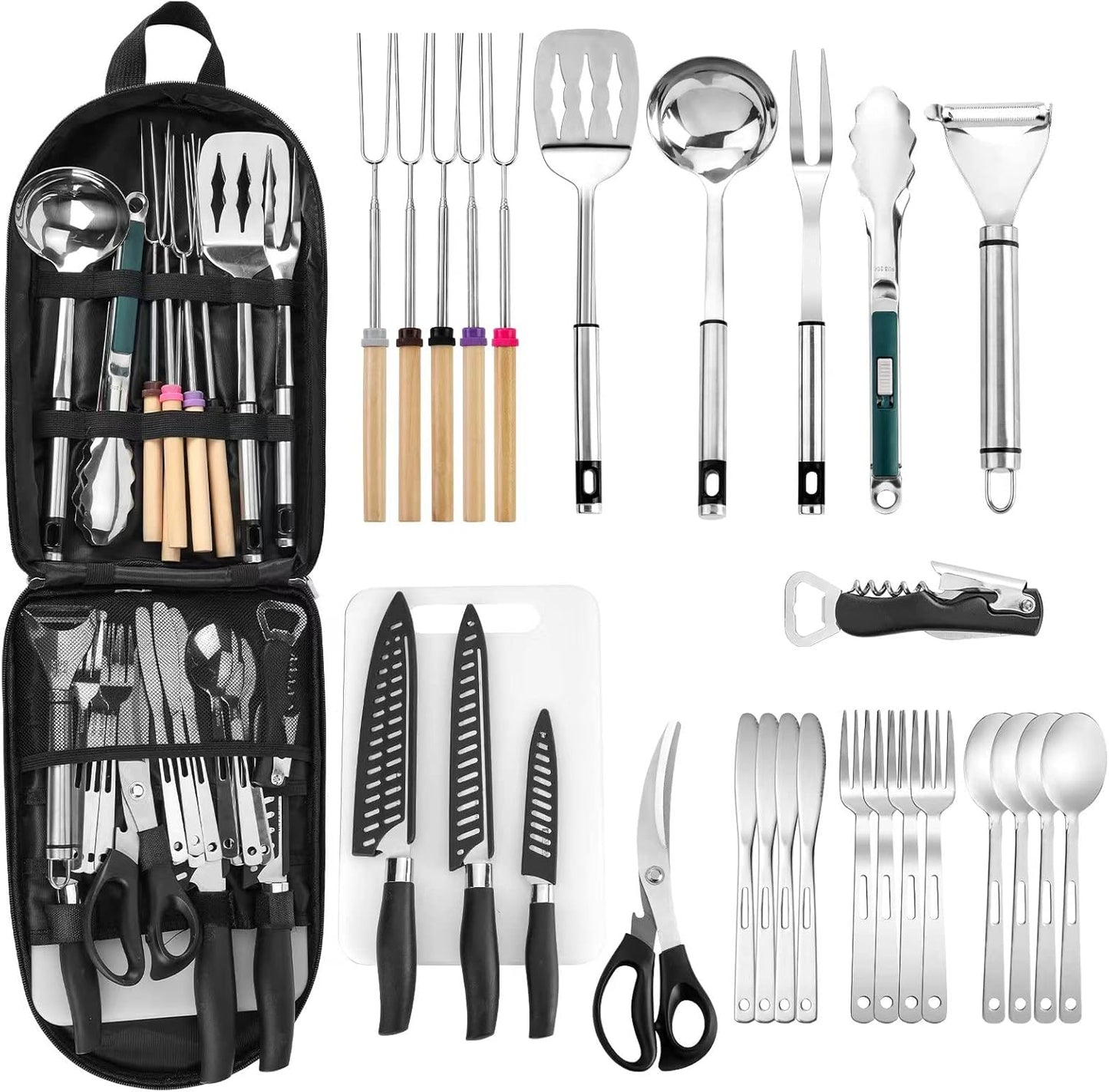 Bolsa almacenamiento utensilios cocina campamento
