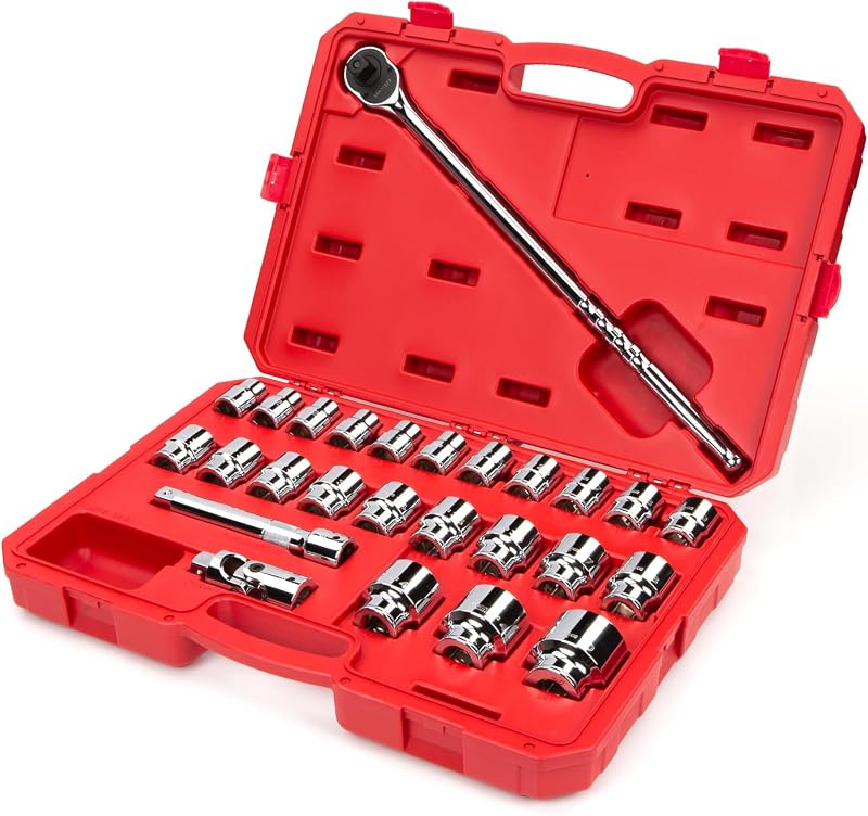 Set llaves vaso trinquete 3/4pulg 26pzas estuche