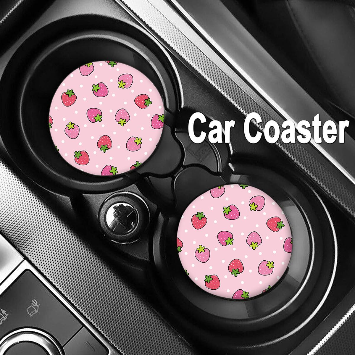 2 Pzas Portavasos Silicona Rosas de Fresa para Auto
