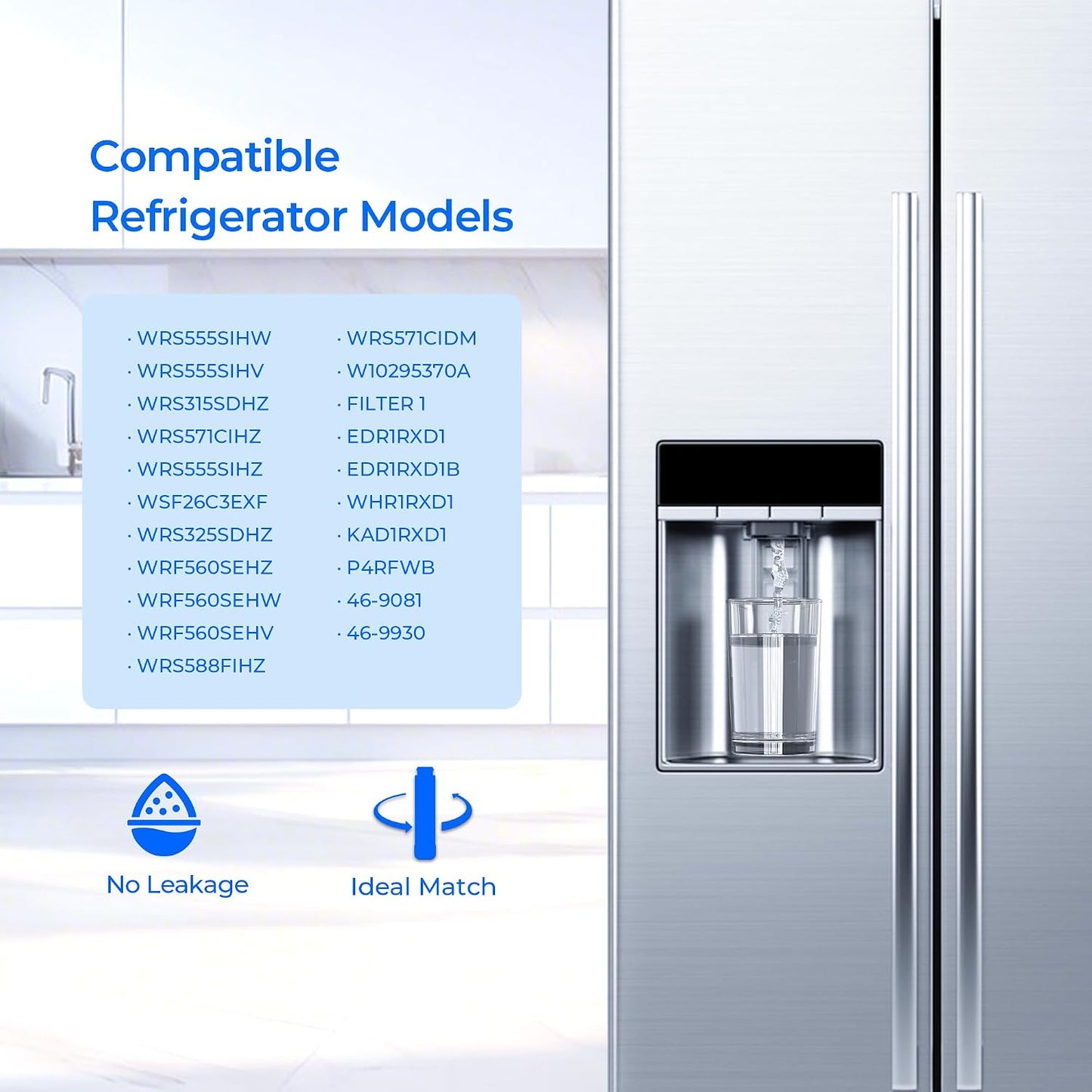 Filtro agua repuesto comp Maytag mrsf4036pw mss25c4mgz