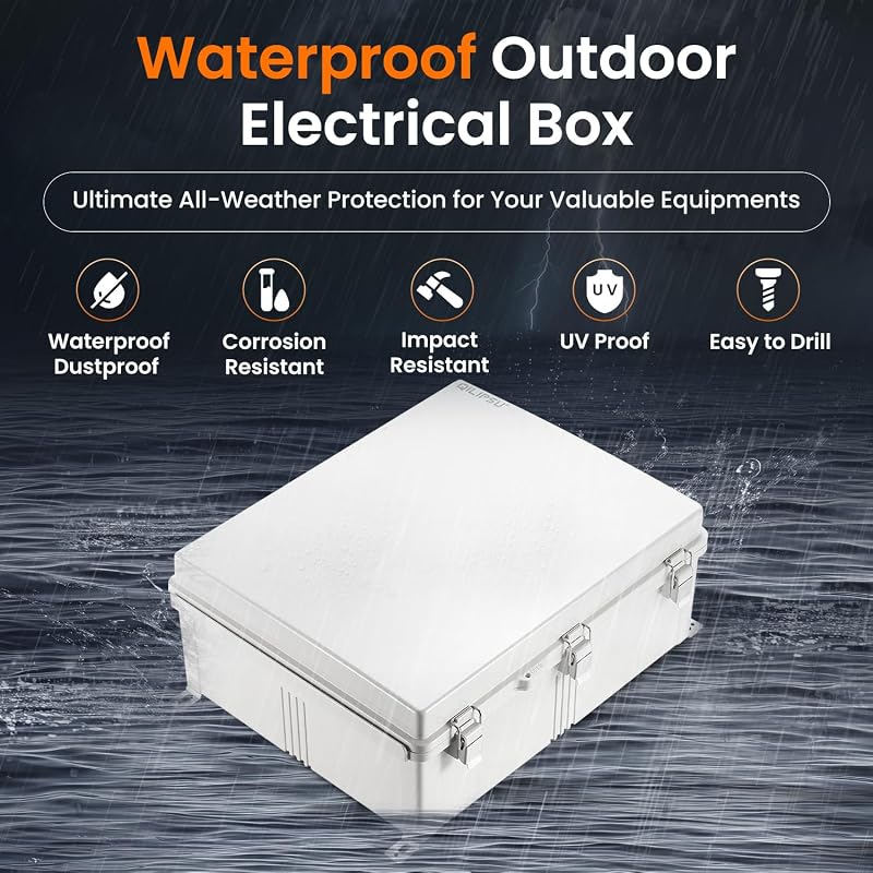 Caja conexiones acero inox bisagras plástico ABS gris