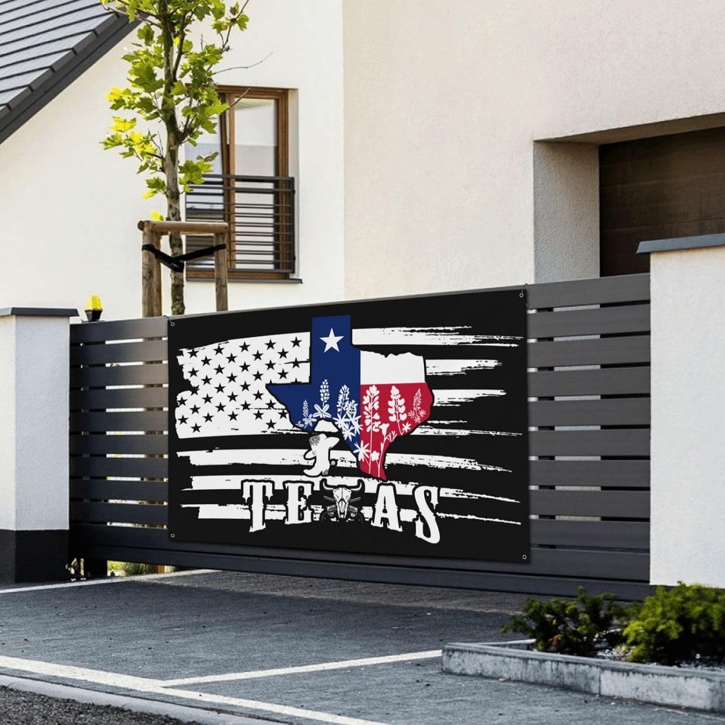 Bandera Texas 4x6ft para jardín con 4 agujeros