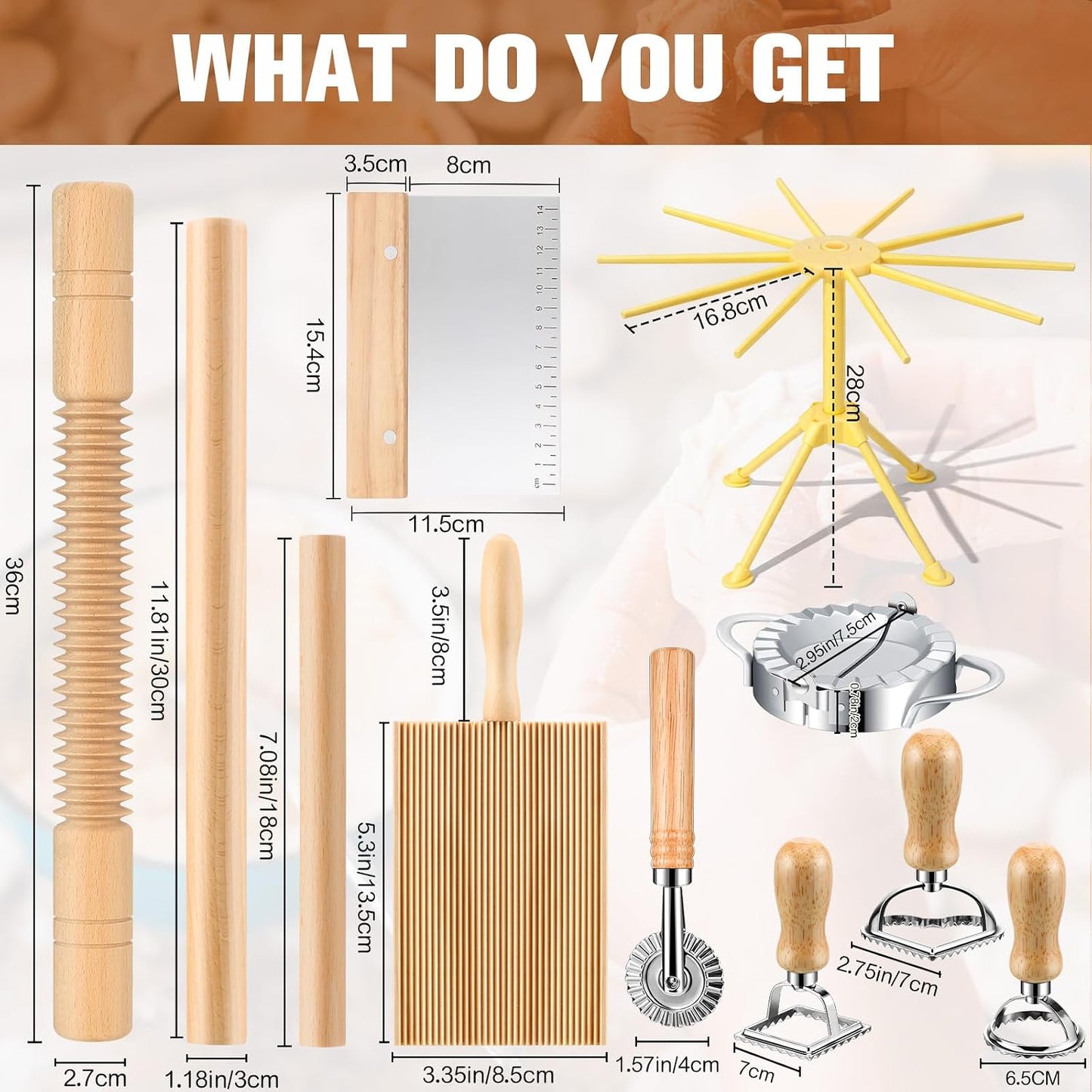 Kit 11 herramientas para hacer pasta y tablero ñoquis