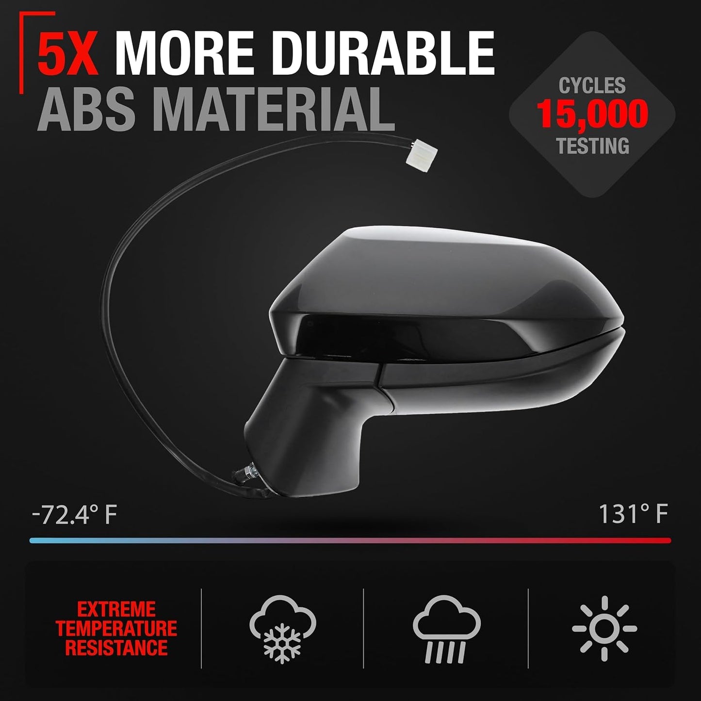 Espejo lateral eléctrico Toyota Corolla 20-24 Negro
