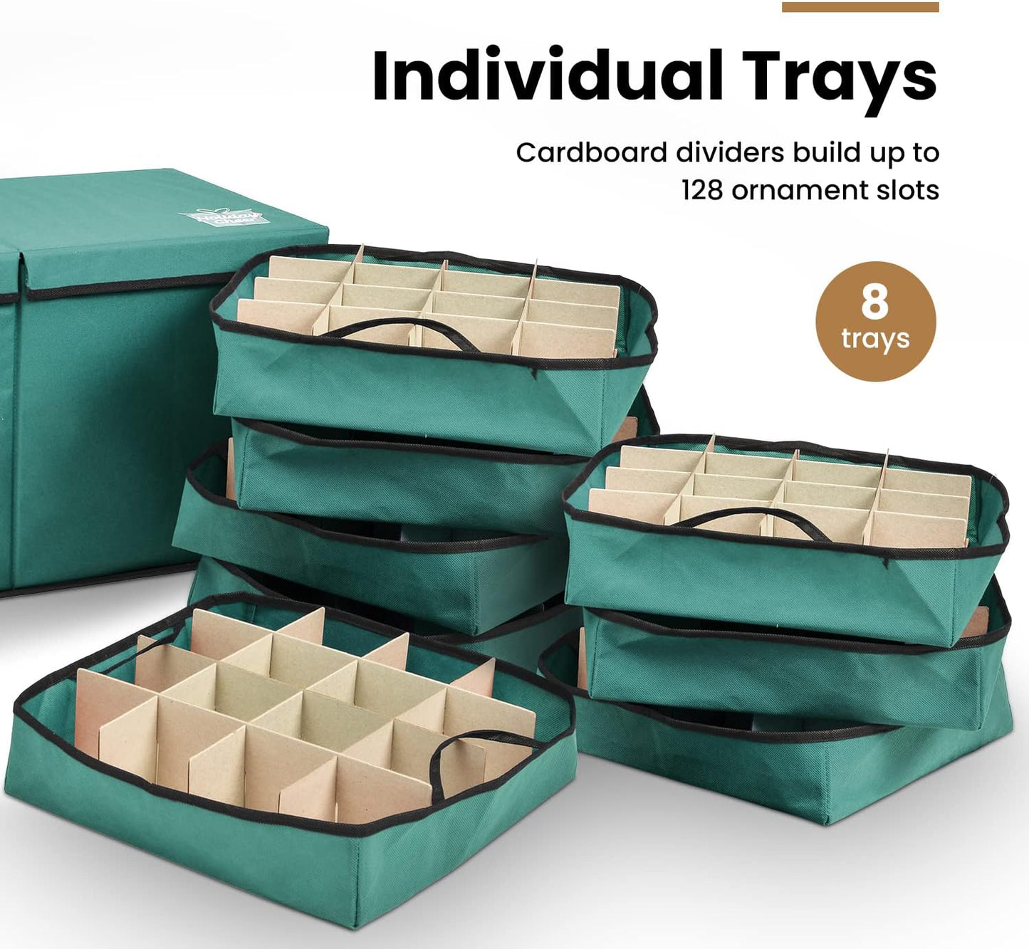Caja almacenamiento navideño 8 bandejas 128