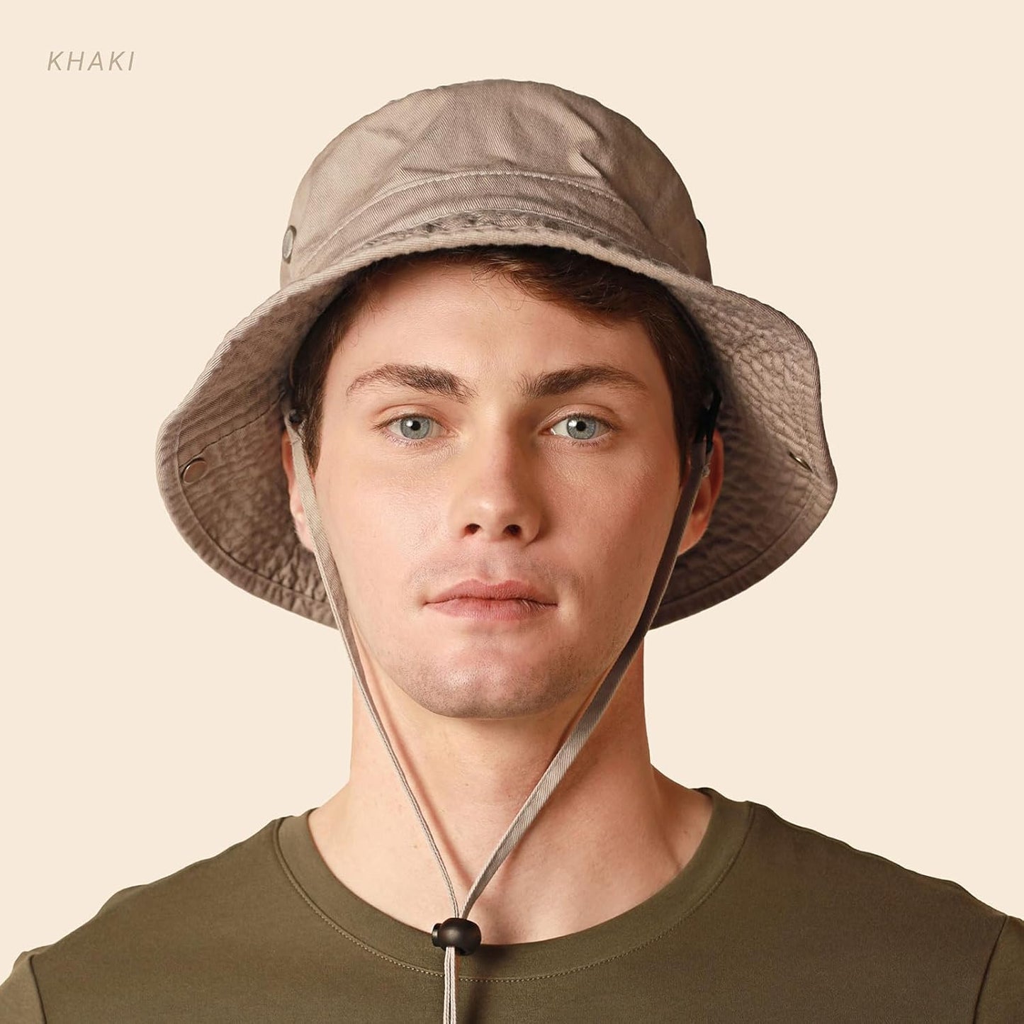 Sombrero ala ancha algodón cuerda ajustable unisex