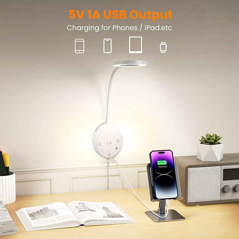 Luz de lectura pared con USB 5 temperaturas y cuello