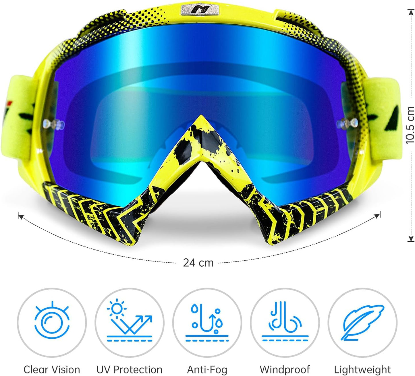 Gafas motocross antiniebla para adultos 4 ruedas MX