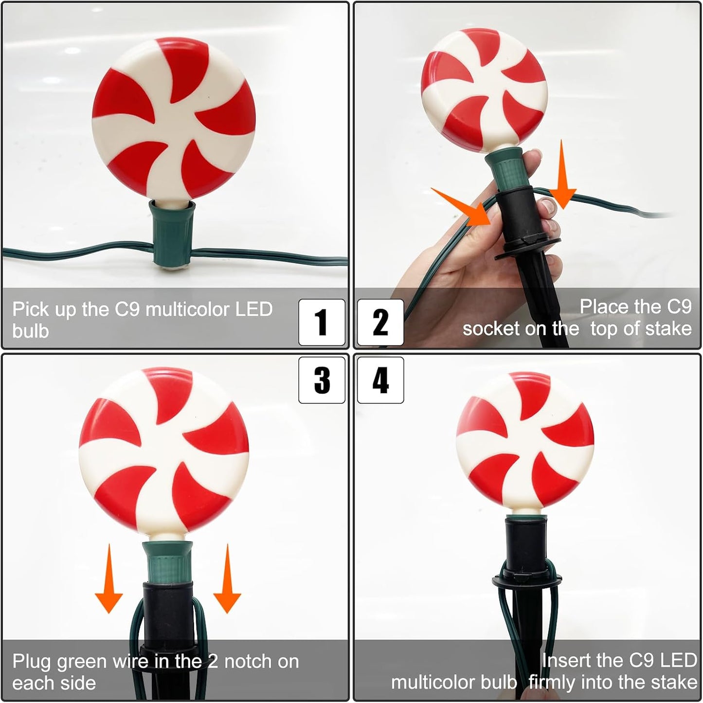 Luces sendero navidad 7ft 2 Set con marcadores estaca
